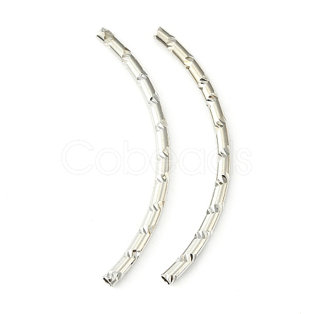 Brass Curved Tubes Beads KK-B793-N-1
