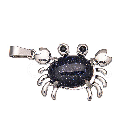 Synthetic Blue Goldstone Pendants PW-WG77816-14-1