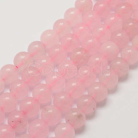 Natural Rose Quartz Bead Strands G-G735-46-6mm-1