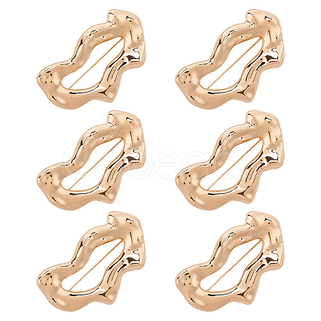 6Pcs Nuggets Zinc Alloy Lapel Pins for Clothes JEWB-FG0001-77-1