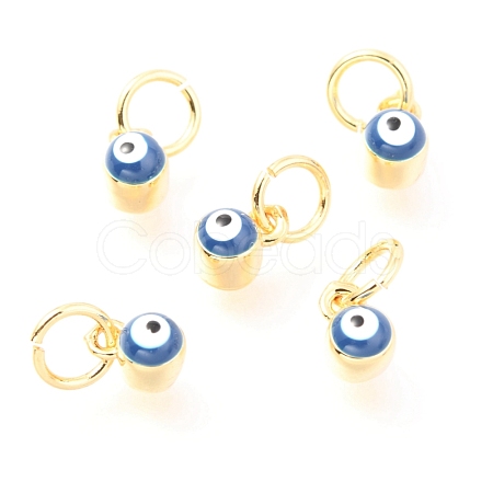 Brass Enamel Pendants KK-Y001-02C-03G-1