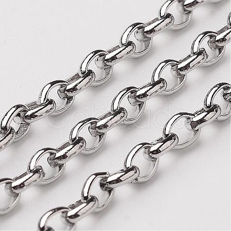 Tarnish Resistant 304 Stainless Steel Rolo Chains CHS-K002-01A-1