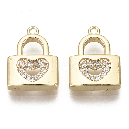 Brass Micro Pave Cubic Zirconia Charms KK-R136-043-NF-1