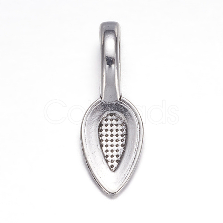 Tibetan Style Alloy Glue-on Flat Pad Bails AB3348Y-1