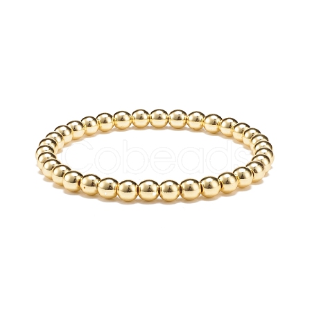 Synthetic Hematite Round Beaded Stretch Bracelet BJEW-JB08582-01-1