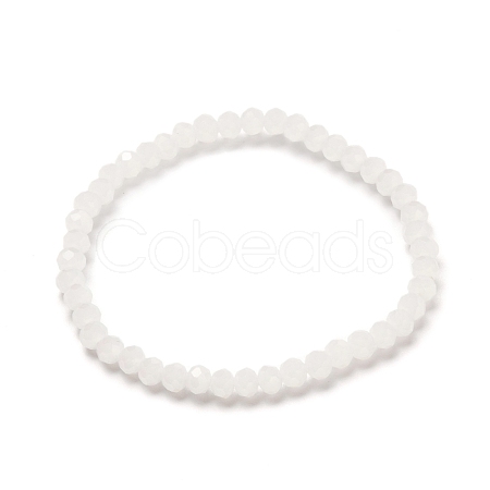 Faceted Glass Rondelle Beads Stretch Bracelet for Kid BJEW-JB06807-19-1