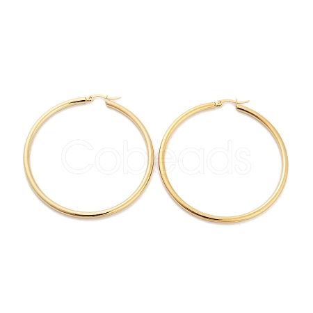 Ring 304 Stainless Steel Hoop Earrings for Women Men EJEW-B049-01I-G-1
