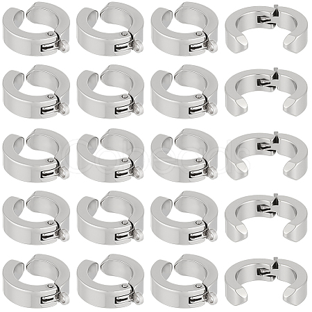 20Pcs 304 Stainless Steel Hoop Earrings Findings STAS-BBC0010-22-1