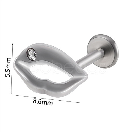 304 Stainless Steel Threadless Labret Stud WG47083-18-1