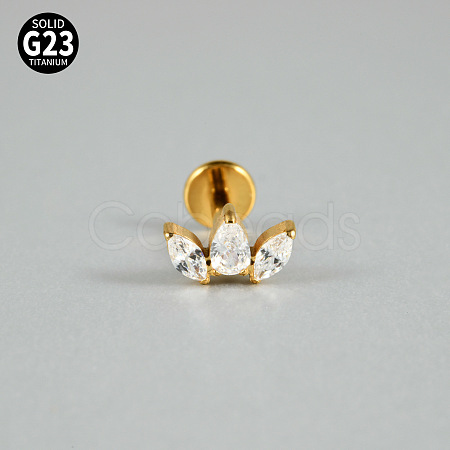 G23 Titanium Micro Pave Cubic Zirconia Cartilage Earrings WG0CACB-06-1
