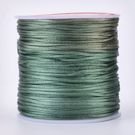 Round Nylon Satin Rattail Cord NWIR-WH0009-15A-15-1