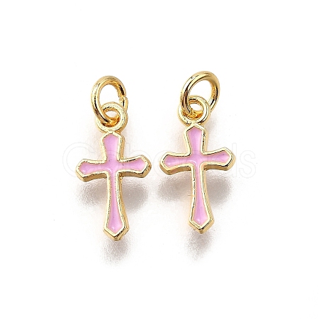 Brass Enamel Charms KK-C106-04G-04-1