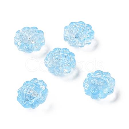 Transparent Spray Painted Glass Beads GLAA-I050-06G-1