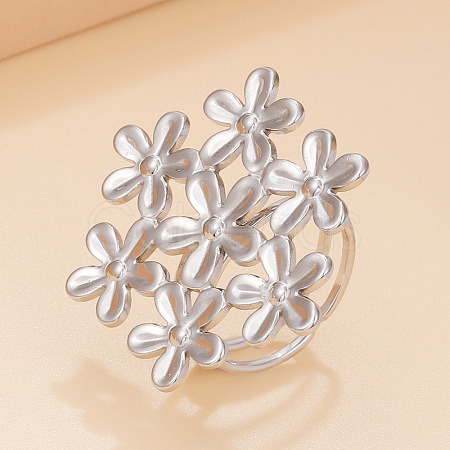 304 Stainless Steel Cuff Open Rings for Women WGF4EA8-01-1