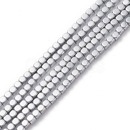 Electroplate Non-magnetic Synthetic Hematite Beads Strands G-J172-3x3mm-02-1