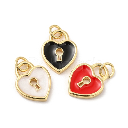 Real 16K Gold Plated Brass Enamel Charms ZIRC-L103-054G-1