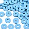 Handmade Polymer Clay Beads, for DIY Jewelry Crafts Supplies, Disc/Flat Round, Heishi Beads, Deep Sky Blue, 4x1mm, Hole: 1mm, about 55000pcs/1000g