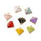 Alloy Enamel Pandants,  Lead Free & Cadmium Free, Light Gold, Diamond Charm, Mixed Color, 16x16x5.5mm, Hole: 1.4mm