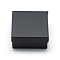 Cardboard Paper Jewelry Set Boxes, for Ring, Necklace, with Black Sponge inside, Square, Black, 7x7x3.5cm