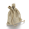 Polyester Imitation Burlap Packing Pouches Drawstring Bags, for Christmas, Wedding Party and DIY Craft Packing, Dark Khaki, 12x9cm