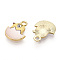 Printed Light Gold Tone Alloy Pendants, Chick in Egg Charms, Lemon Chiffon, 15.5x12.5x2mm, Hole: 1.6mm