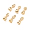 Brass Pendant Bails, Glue-on Flat Pad Bails, Oval, Golden, 25.4x9.4x1.4mm, Hole: 7mm