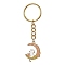 Moon with Rabbit Alloy Enamel Pendant Keychain, with Iron Split Key Rings, Cat Shape, 8cm.