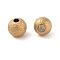 Titanium Beads, Round, Textured, Golden, 4x3.8mm, Hole:1mm