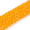 Glass Beads Strands, Faceted, Rondelle, Dark Orange, 6x5mm, Hole: 1mm, about 84~85pcs/strand, 16.34~16.54 inch(41.5~42cm)