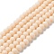 Glass Beads Strands, Faceted, Frosted, Rondelle, PeachPuff, 8mm, Hole: 1mm, about 63~65pcs/strand, 39~40cm