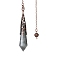 Natural Labradorite Dowsing Pendulum Big Pendants, with Red Copper Plated Metal Cone, Hexagonal Cone Charm, 260mm