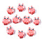 Handmade Polymer Clay Beads, Owl, Light Coral, 9~10.5x8~10x4~5mm, Hole: 1.6mm