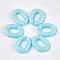 Acrylic Linking Rings, Quick Link Connectors, For Jewelry Chains Making, Oval, Sky Blue, 19x14x4.5mm, Hole: 11x5.5mm