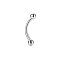 Titanium Alloy Round Curved Barbells Eyebrow Rings, Stainless Steel Color, 3mm, Rod Length: 10mm