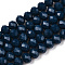 Opaque Solid Color Glass Beads Strands, Faceted, Rondelle, Steel Blue, 6x5mm, Hole: 1mm, about 83~85pcs/strand, 38~39cm