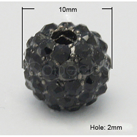 Metal Alloy Rhinestones Beads ALRI-B032-2-1