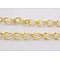 Iron Twisted Chains, Unwelded, Golden, Ring: about 3.5mm wide, 5.5mm long, 0.5mm thick