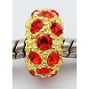 Alloy Rhinestone European Beads CPDL-H997-7-2