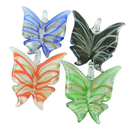 Handmade Gold Sand Lampwork Pendants DP391J-1