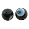 Handmade Lampwork Beads, Evil Eye, Round, Black, about 10mm in diameter, hole: 1mm