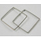 Square Brass Linking Rings, Nickel Free, Platinum, 15x15x1.1mm