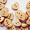 Lovely 2-hole Basic Sewing Button in Heart Shape, Wooden Buttons, BurlyWood, abou 13mm long, 15mm wide, 100pcs/bag