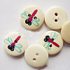 Round 2-Hole Buttons with Painted Dragonfly Pattern for Kids NNA0YW7-1
