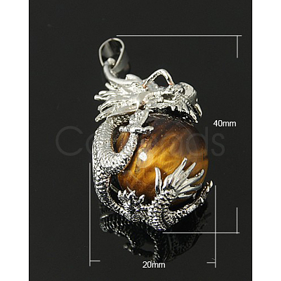 Natural Tiger Eye Pendants G-Q732-3-1