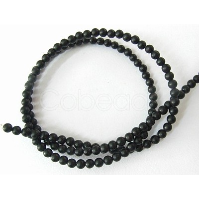 Grade A Round Frosted Dyed & Heated Black Agate G447-1-1
