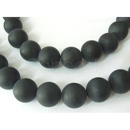 Grade A Natural Dyed & Heated Black Agate Beads Strands G447-7-1