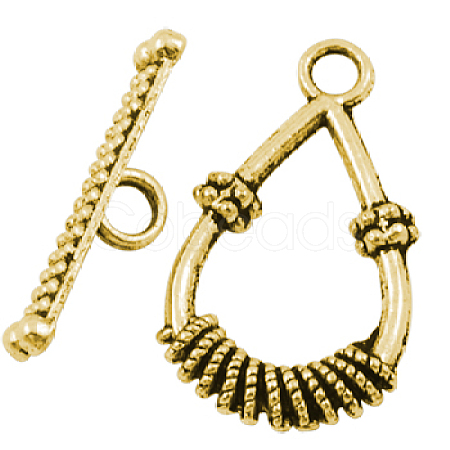 Tibetan Style Toggle Clasps GLF10216Y-NF-1