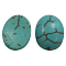 Synthetic Howlite Cabochons, Dyed, Oval, Turquoise, about 6mm wide, 8mm long, 2.5mm thick