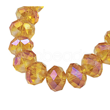 Electroplate Glass Beads Strands GR10MMY-5AB-1