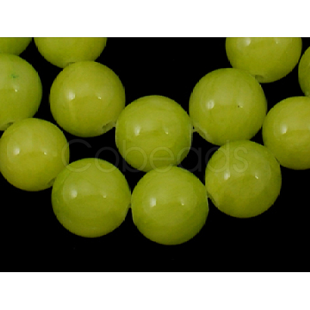 Natural Yellow Jade Beads Strands JBR8mm-12-1